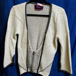 Funky Grey Sweater with Mid Zipper HANDMADE